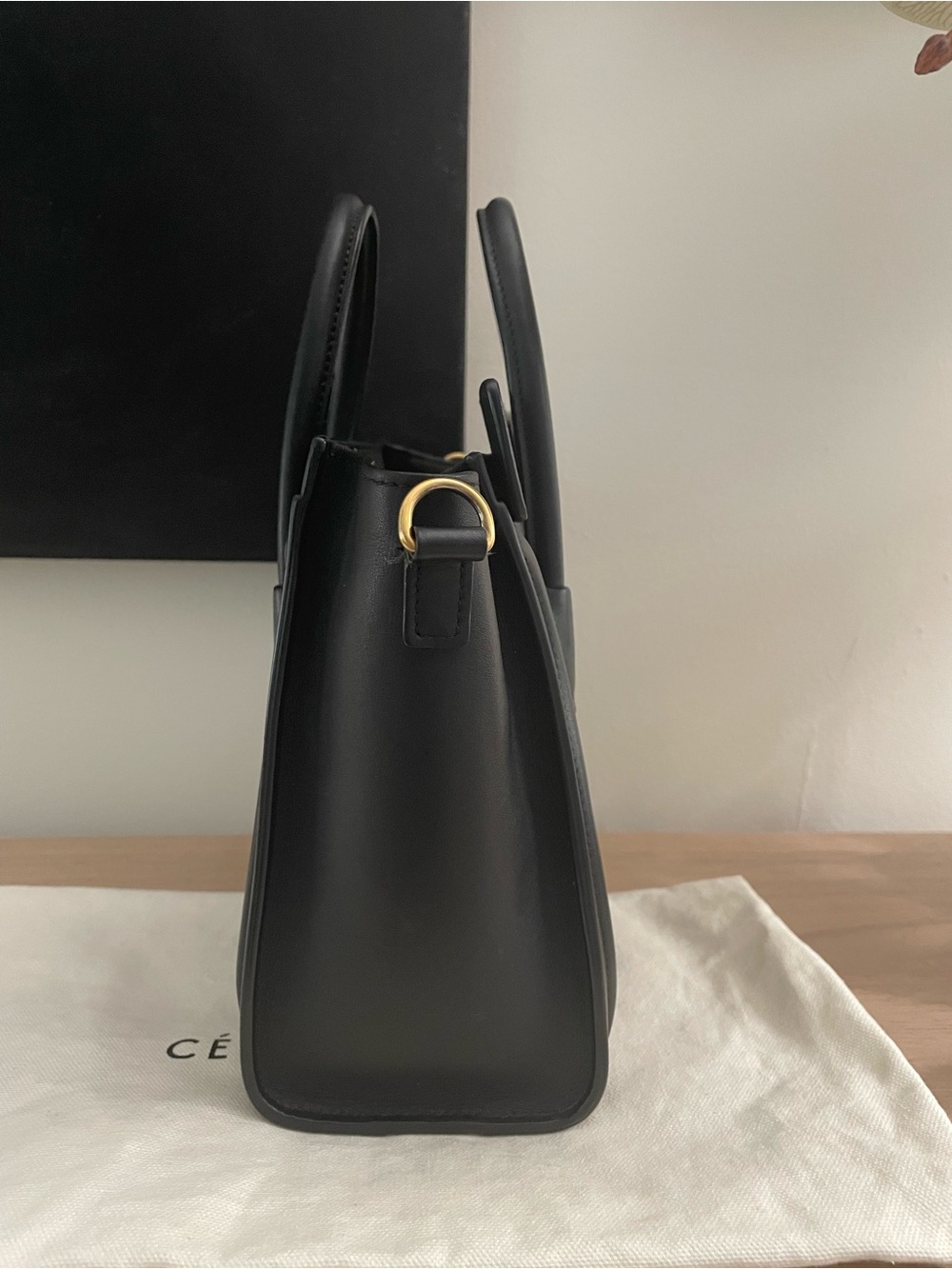 Celine Black smooth calfskin nano Luggage Crossbody with Gold Hardware - Picture 4 of 13